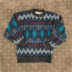 Vintage Brittany Bay Men’s Multicolor Geometric Sweater Size L